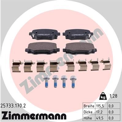 257331702 ZIMMERMANN Комплект тормозных колодок, дисковый тормоз
