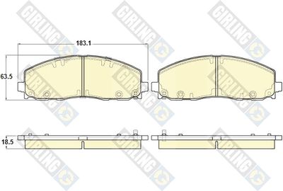 6119442 GIRLING Комплект тормозных колодок, дисковый тормоз