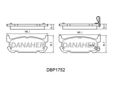 DBP1752 DANAHER Комплект тормозных колодок, дисковый тормоз