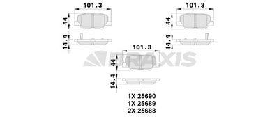 AB0240 BRAXIS Комплект тормозных колодок, дисковый тормоз