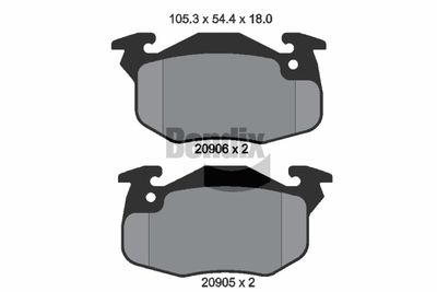 BPD1466 BENDIX Braking Комплект тормозных колодок, дисковый тормоз