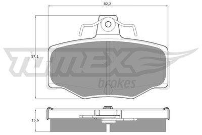 TX1293 TOMEX Brakes Комплект тормозных колодок, дисковый тормоз