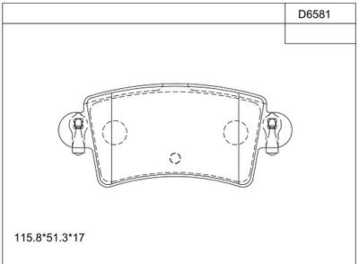 KD6581 ASIMCO Комплект тормозных колодок, дисковый тормоз