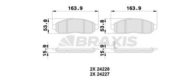 AB0198 BRAXIS Комплект тормозных колодок, дисковый тормоз