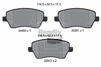 BPD1264 BENDIX Braking Комплект тормозных колодок, дисковый тормоз