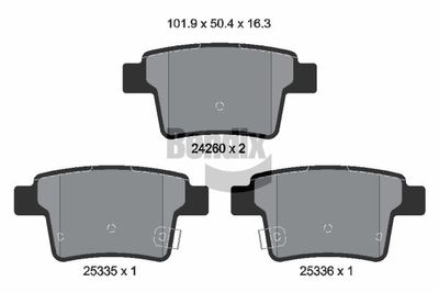 BPD2116 BENDIX Braking Комплект тормозных колодок, дисковый тормоз