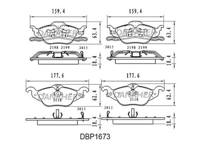 DBP1673 DANAHER Комплект тормозных колодок, дисковый тормоз