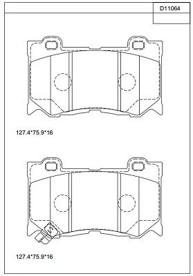 KD11064 ASIMCO Комплект тормозных колодок, дисковый тормоз