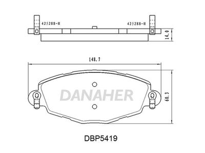 DBP5419 DANAHER Комплект тормозных колодок, дисковый тормоз