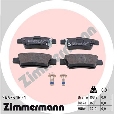 246351601 ZIMMERMANN Комплект тормозных колодок, дисковый тормоз