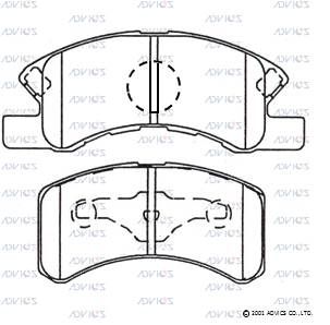 SN882 ADVICS Комплект тормозных колодок, дисковый тормоз