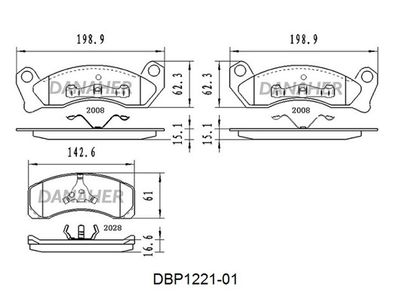 DBP122101 DANAHER Комплект тормозных колодок, дисковый тормоз