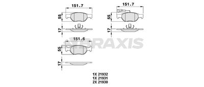 AB0063 BRAXIS Комплект тормозных колодок, дисковый тормоз