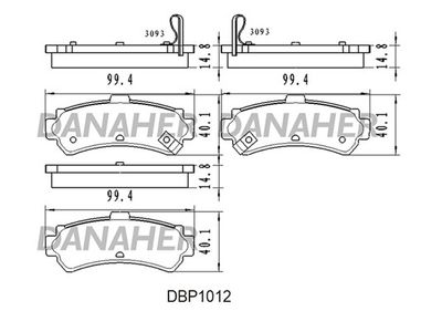 DBP1012 DANAHER Комплект тормозных колодок, дисковый тормоз