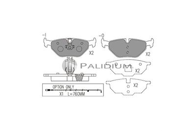 P11037 ASHUKI by Palidium Комплект тормозных колодок, дисковый тормоз