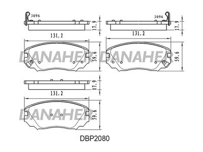 DBP2080 DANAHER Комплект тормозных колодок, дисковый тормоз
