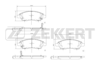 BS3037 ZEKKERT Комплект тормозных колодок, дисковый тормоз