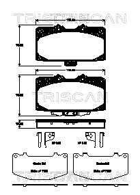 811068181 TRISCAN Комплект тормозных колодок, дисковый тормоз
