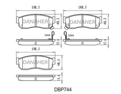 DBP744 DANAHER Комплект тормозных колодок, дисковый тормоз