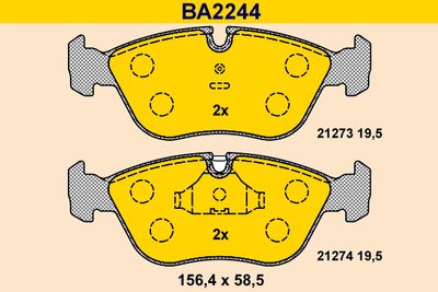 BA2244 BARUM Комплект тормозных колодок, дисковый тормоз