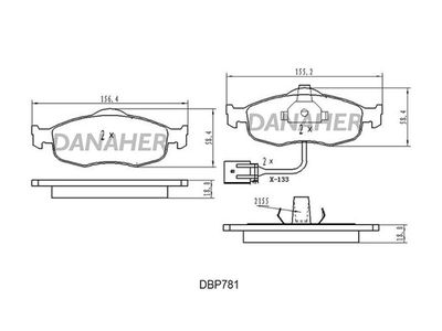 DBP781 DANAHER Комплект тормозных колодок, дисковый тормоз