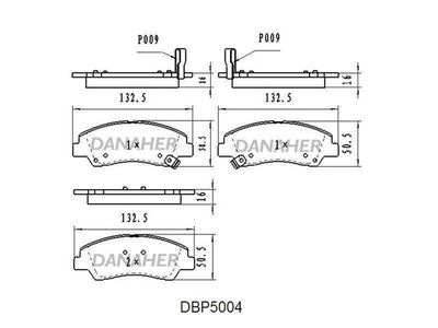DBP5004 DANAHER Комплект тормозных колодок, дисковый тормоз