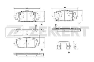 BS1340 ZEKKERT Комплект тормозных колодок, дисковый тормоз