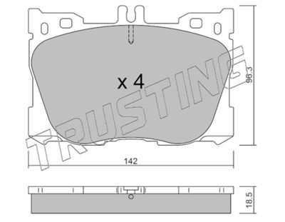 11340 TRUSTING Комплект тормозных колодок, дисковый тормоз