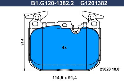 B1G12013822 GALFER Комплект тормозных колодок, дисковый тормоз