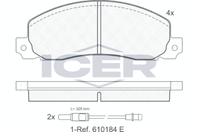 140620 ICER Комплект тормозных колодок, дисковый тормоз