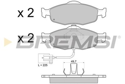 BP2561 BREMSI Комплект тормозных колодок, дисковый тормоз