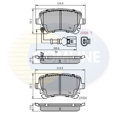 CBP11313 COMLINE Комплект тормозных колодок, дисковый тормоз