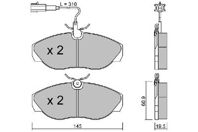 BPPE1021 AISIN Комплект тормозных колодок, дисковый тормоз