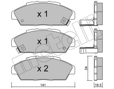 2203850 METELLI Комплект тормозных колодок, дисковый тормоз