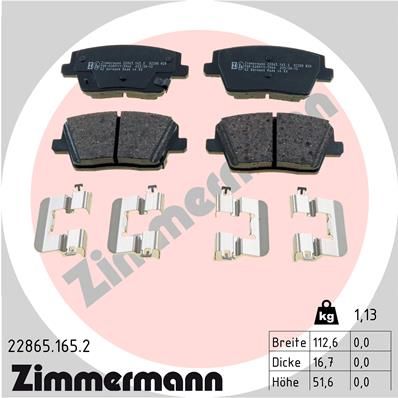 228651652 ZIMMERMANN Комплект тормозных колодок, дисковый тормоз