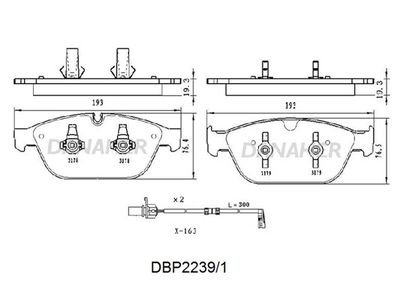 DBP22391 DANAHER Комплект тормозных колодок, дисковый тормоз