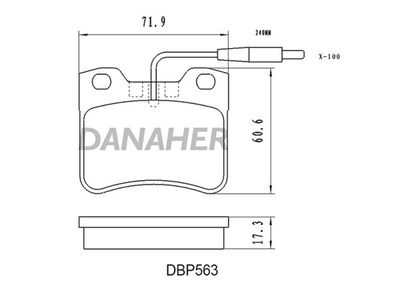 DBP563 DANAHER Комплект тормозных колодок, дисковый тормоз