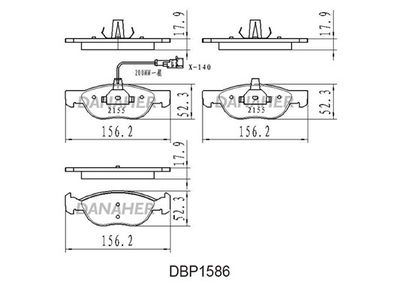 DBP1586 DANAHER Комплект тормозных колодок, дисковый тормоз