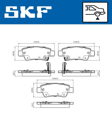 VKBP90439A SKF Комплект тормозных колодок, дисковый тормоз