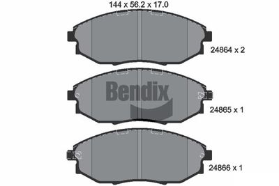 BPD2202 BENDIX Braking Комплект тормозных колодок, дисковый тормоз