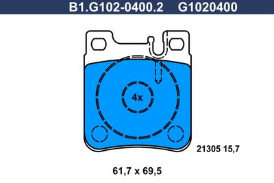 B1G10204002 GALFER Комплект тормозных колодок, дисковый тормоз
