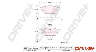DP1010101095 Dr!ve+ Комплект тормозных колодок, дисковый тормоз