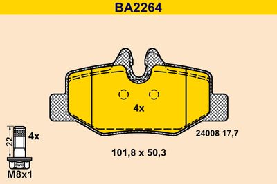 BA2264 BARUM Комплект тормозных колодок, дисковый тормоз