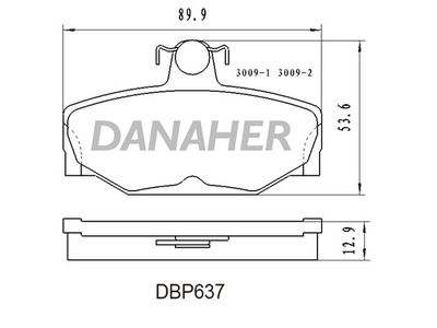 DBP637 DANAHER Комплект тормозных колодок, дисковый тормоз