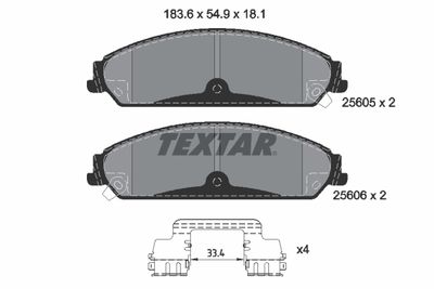2560501 TEXTAR Комплект тормозных колодок, дисковый тормоз