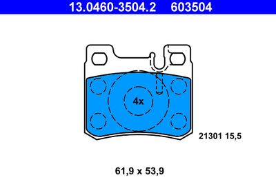 13046035042 ATE Комплект тормозных колодок, дисковый тормоз