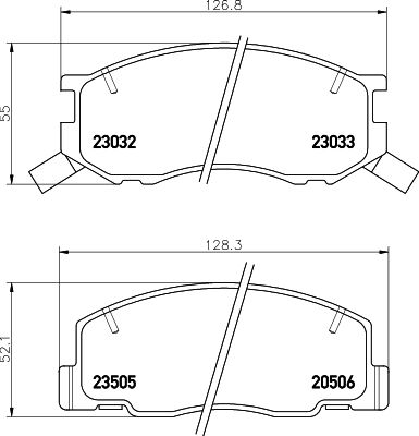 8DB355027411 HELLA Комплект тормозных колодок, дисковый тормоз