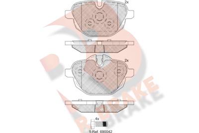 RB2004 R BRAKE Комплект тормозных колодок, дисковый тормоз