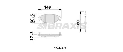 AB0114 BRAXIS Комплект тормозных колодок, дисковый тормоз