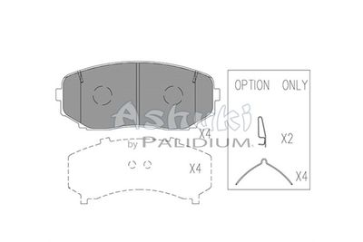 M07547 ASHUKI by Palidium Комплект тормозных колодок, дисковый тормоз